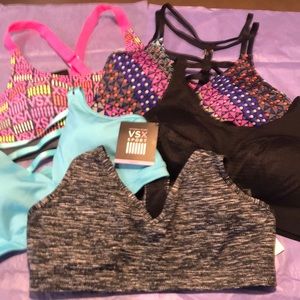 Set of 5 Victoria’s Secret VSX sport bras, NWT